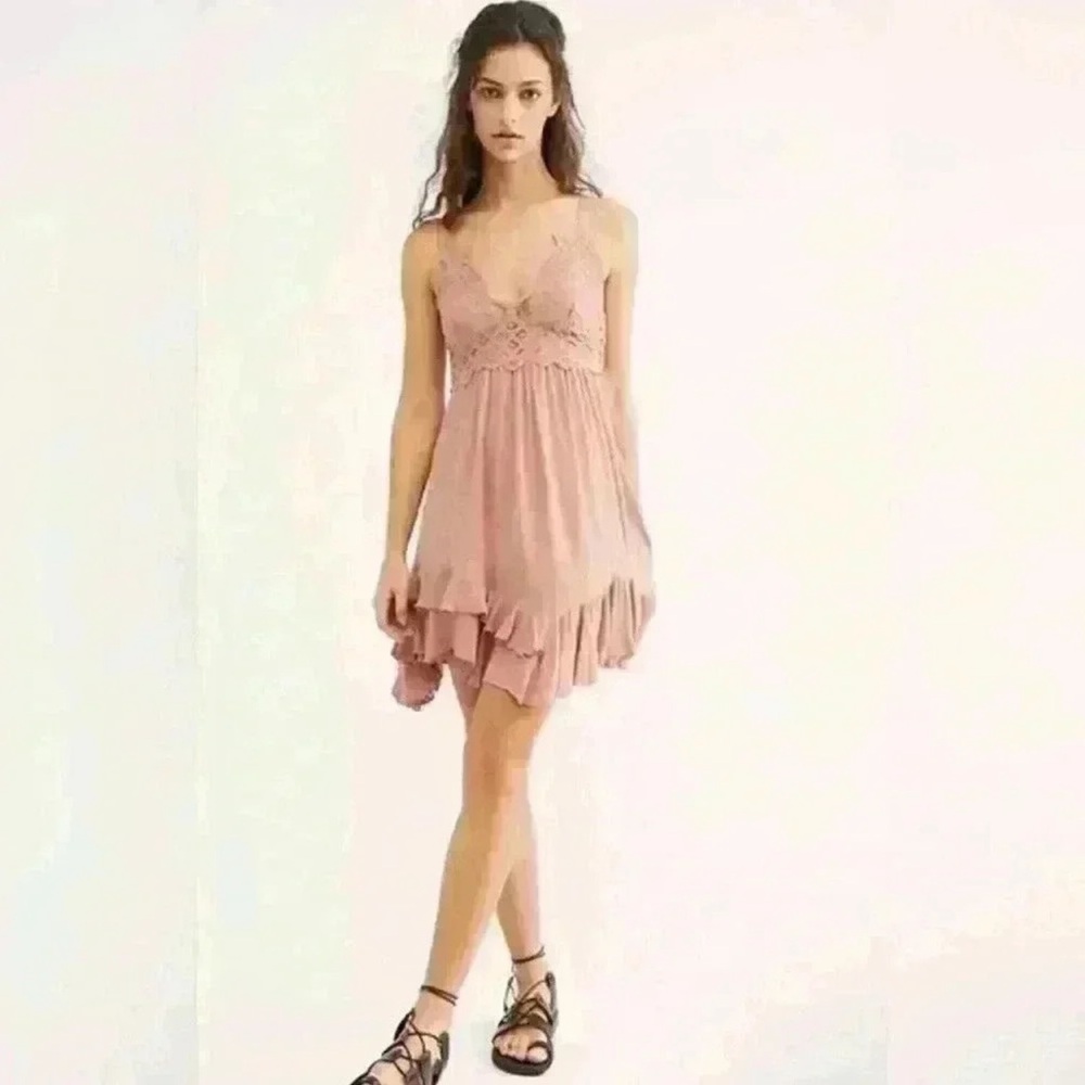 Free People Pink Lace Dress